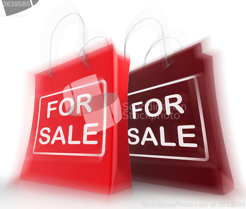 Image of For Sale Shopping Bags Represent Retail Selling and Offers