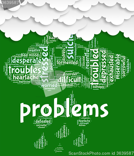 Image of Problems Word Shows Stumbling Block And Complication