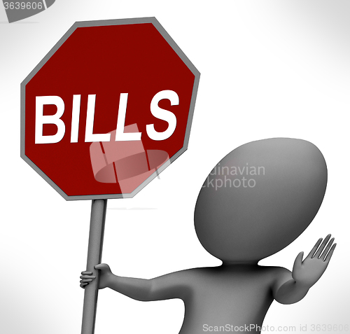 Image of Bills Red Stop Sign Means Stopping Bill Payment Due