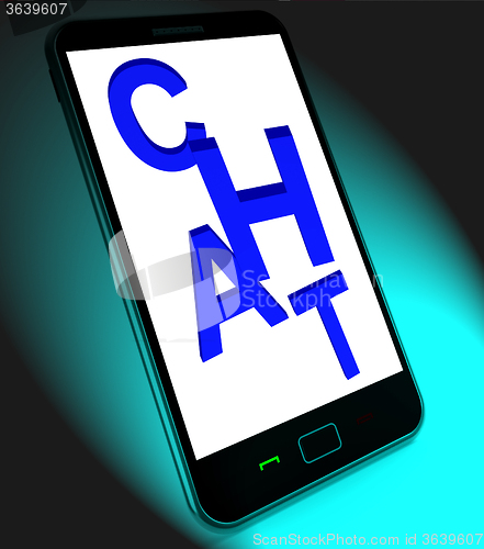 Image of Chat  On Mobile Shows Talking Typing Or Texting