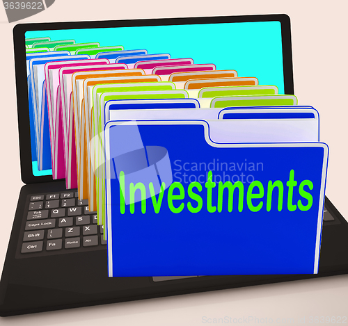 Image of Investments Folders Laptop Show Financing Investor And Returns