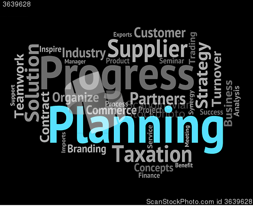 Image of Planning Word Represents Objectives Wordclouds And Aim