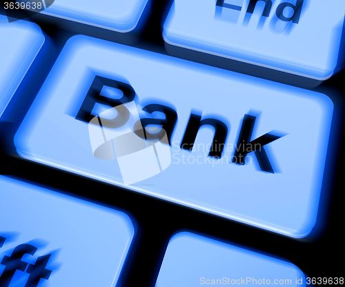 Image of Bank Keyboard Shows Online Or Internet Banking