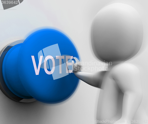 Image of Vote Pressed Means Choosing Electing Or Poll