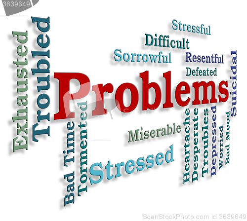 Image of Problems Word Indicates Stumbling Block And Dilemma