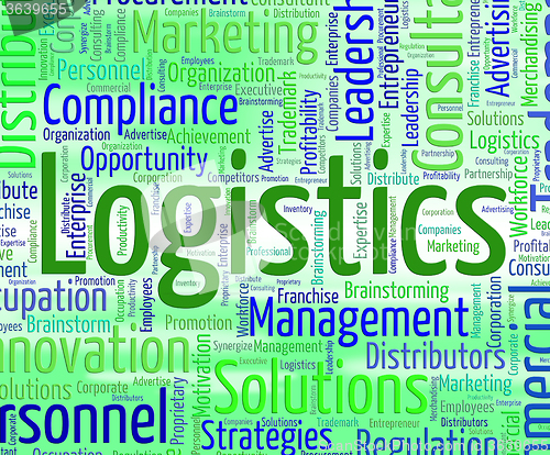 Image of Logistics Word Represents Coordinate Wordcloud And Plans