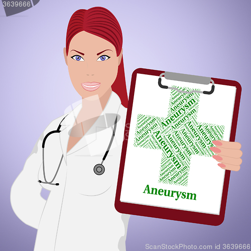 Image of Aneurysm Word Means Artery Wall And Ailment
