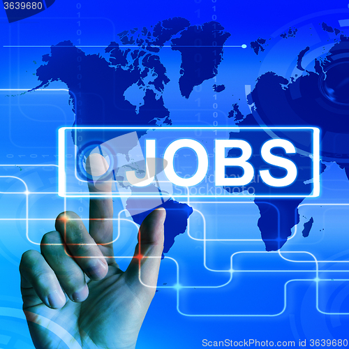 Image of Jobs Map Displays Worldwide or Internet Career Search