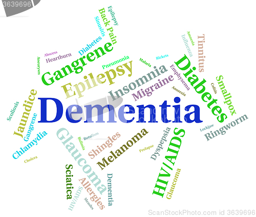 Image of Dementia Word Represents Poor Health And Afflictions