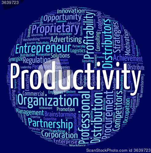 Image of Productivity Word Indicates Performance Productive And Effective