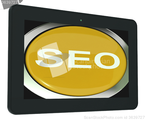 Image of SEO Tablet Shows Increase Search Engine Optimization