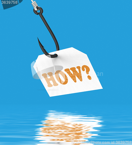Image of How? On Hook Displays Asking Question Or Innovative Solutions