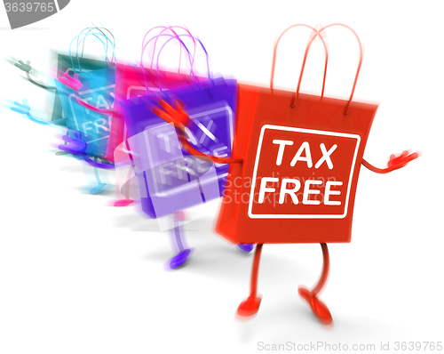 Image of Tax Free Shopping Bags Represent Duty Exempt Discounts