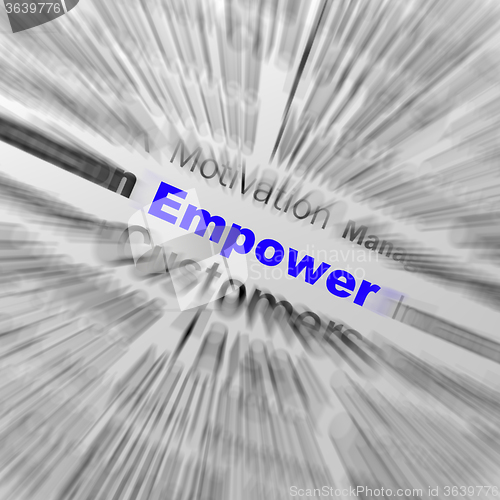 Image of Empower Sphere Definition Displays Motivation And business Encou