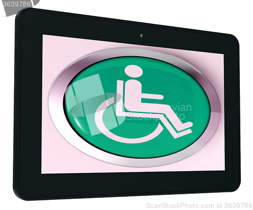 Image of Disabled Tablet Shows Wheelchair Access Or Handicapped