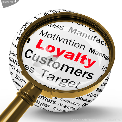 Image of Loyalty Magnifier Definition Shows Honest Fidelity And Reliabili