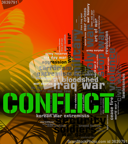 Image of Conflict Word Means Military Action And Armed