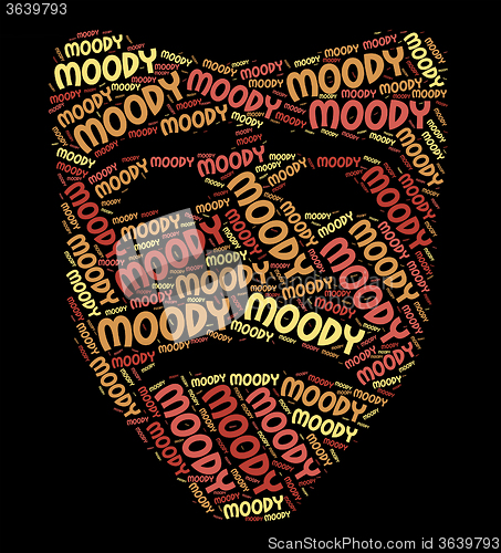 Image of Moody Word Represents Words Dour And Emotional