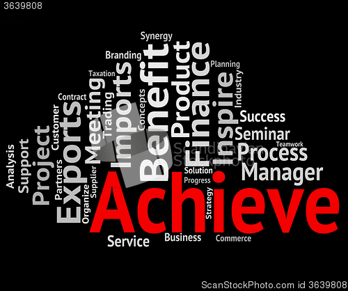 Image of Achieve Word Shows Winner Succeed And Achieving