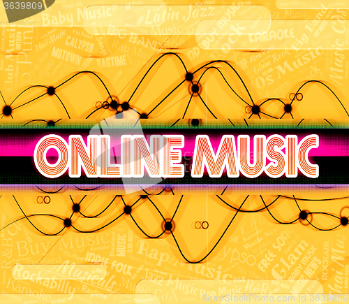 Image of Online Music Represents World Wide Web And Acoustic