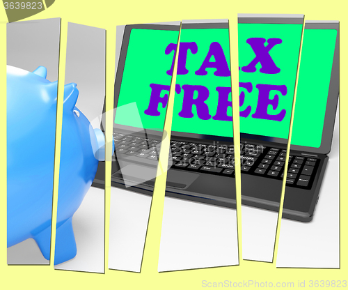 Image of Tax Free Piggy Bank Shows Goods In No Tax Zone