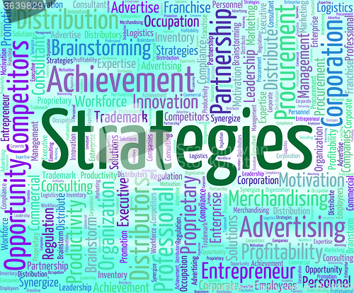 Image of Strategies Word Indicates Tactic Words And Plan