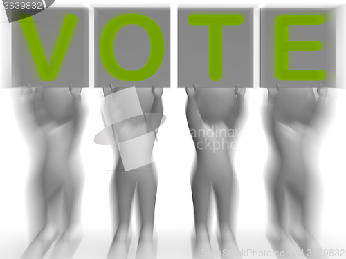 Image of Vote Placards Shows Political Elections Or Choices