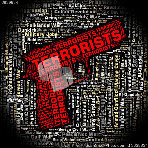 Image of Terrorists Word Represents Urban Guerrilla And Bomber