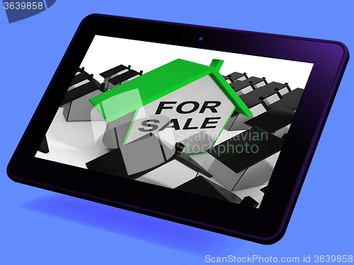 Image of For Sale House Tablet Means Real Estate On Market