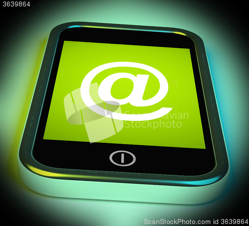 Image of At Symbol On Mobile Shows @ At-Sign Email