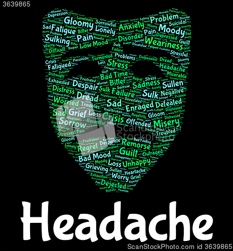 Image of Headache Word Shows Text Headaches And Megrim