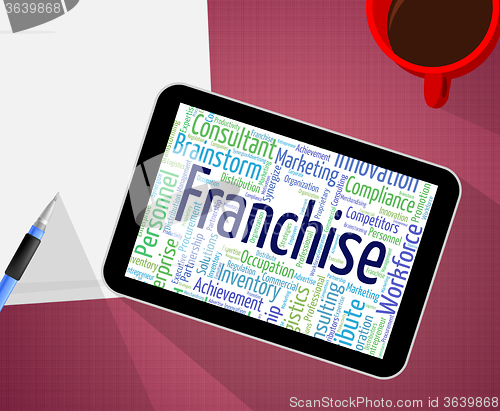 Image of Franchise Word Represents Licence Prerogative And Wordcloud