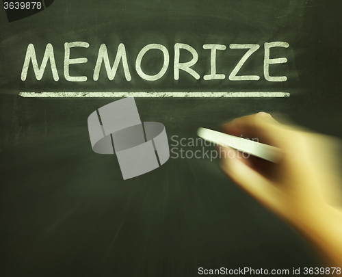 Image of Memorize Chalk Shows Learn Information By Heart