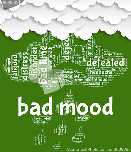 Image of Bad Mood Represents Grief Stricken And Anger