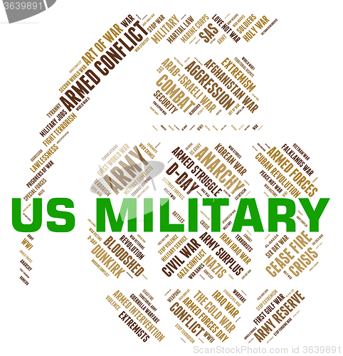 Image of Us Military Means United States Army And Usa