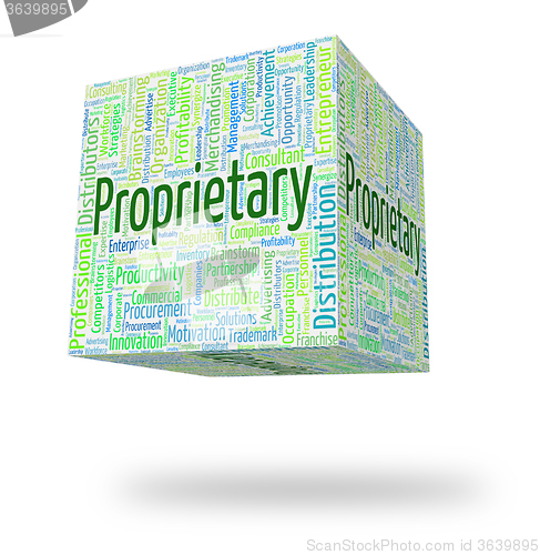 Image of Proprietary Word Indicates Wordcloud Words And Possession