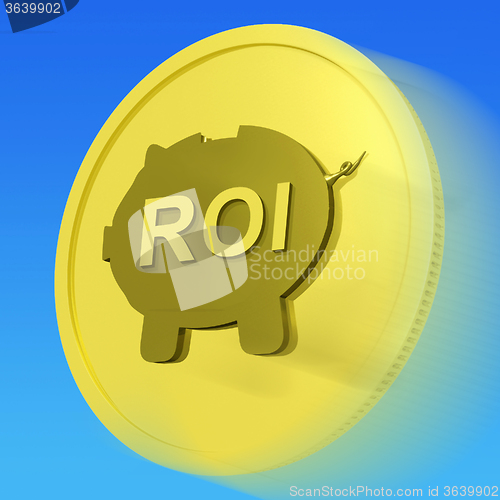 Image of ROI Gold Coin Shows Financial Return For Investors