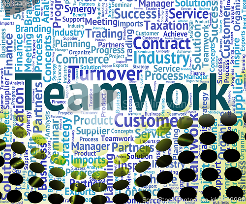 Image of Teamwork Word Shows Organized Networking And Text
