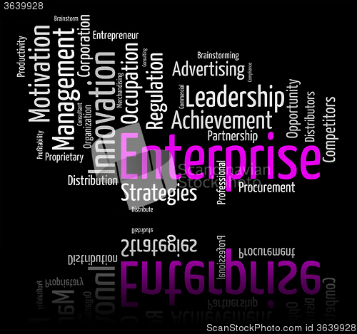 Image of Enterprise Word Represents Wordclouds Organization And Words