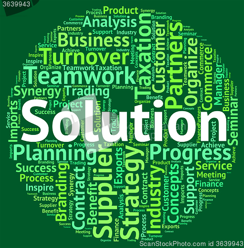 Image of Solution Word Means Successful Succeed And Wordclouds