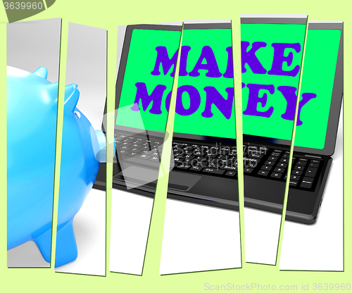 Image of Make Money Piggy Bank Means Accumulating Wealth And Prosperity