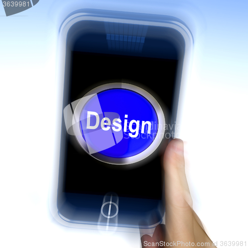 Image of Design On Mobile Phone Shows Creative Artistic Designing