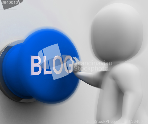 Image of Blog Pressed Shows Online Expression Information Or Marketing