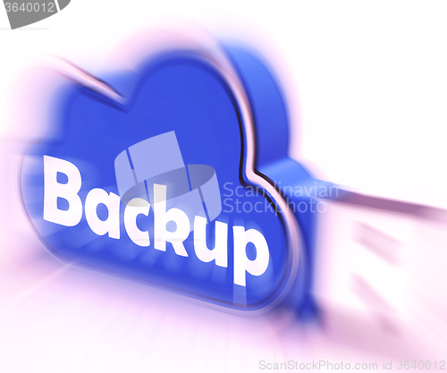 Image of Backup Cloud USB drive Means Data Storage Or Safe Copy