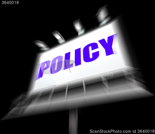 Image of Policy Media Sign Displays Code Protocol and Guidelines