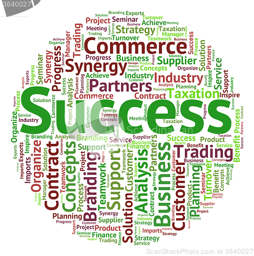 Image of Success Word Indicates Victors Successful And Victorious