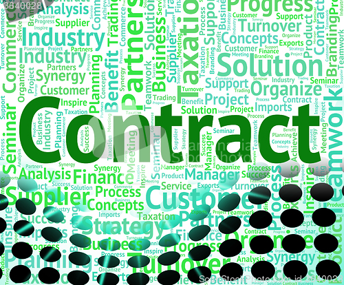 Image of Contract Word Shows Wordclouds Contracted And Text