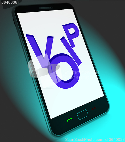 Image of Voip On Mobile Shows Voice Over Internet Protocol Or Ip Telephon