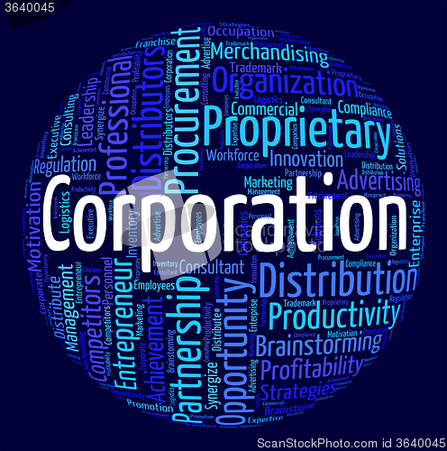 Image of Corporation Word Represents Businessmen Wordcloud And Wordclouds