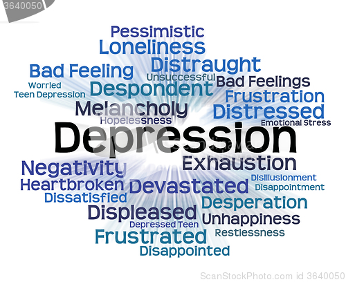 Image of Depression Word Means Lost Hope And Anxious